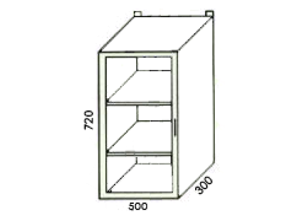 Верх Витрина 500х720х300