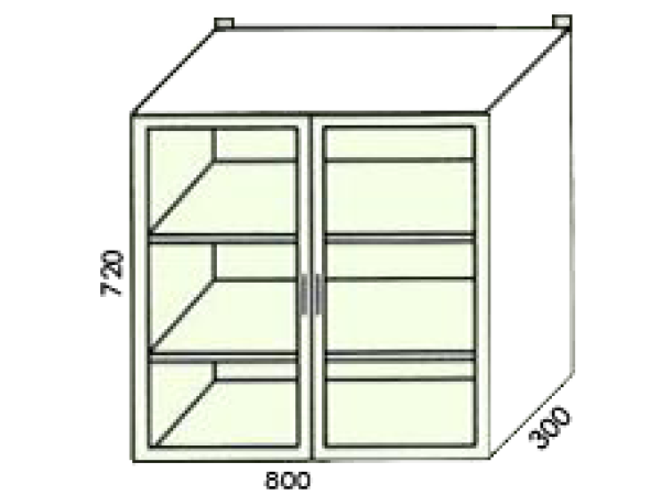 Верх Витрина 2д 800х720х300