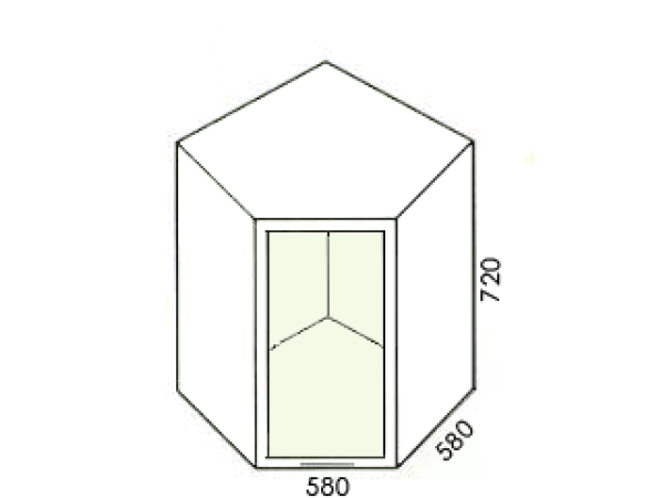 Верх угловая витрина