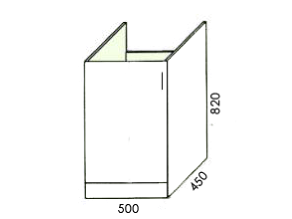 Низ мойка 1д 500х820х450