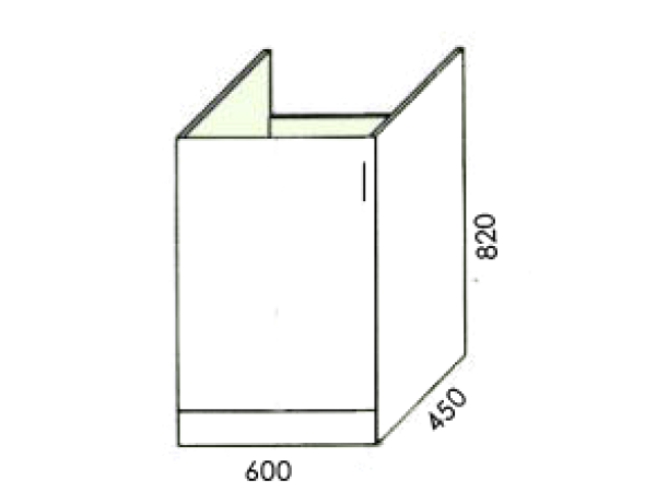 Низ мойка 1д 600х820х450