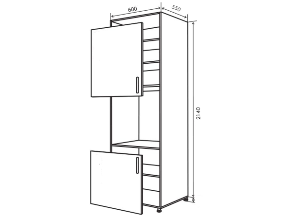 Пенал 2d+ полка 600х2140х550